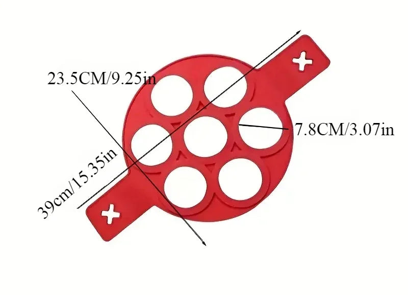 Silicone 7-hole Circular Frying Pan Breakfast Pancake Mold DIY Baking Tool