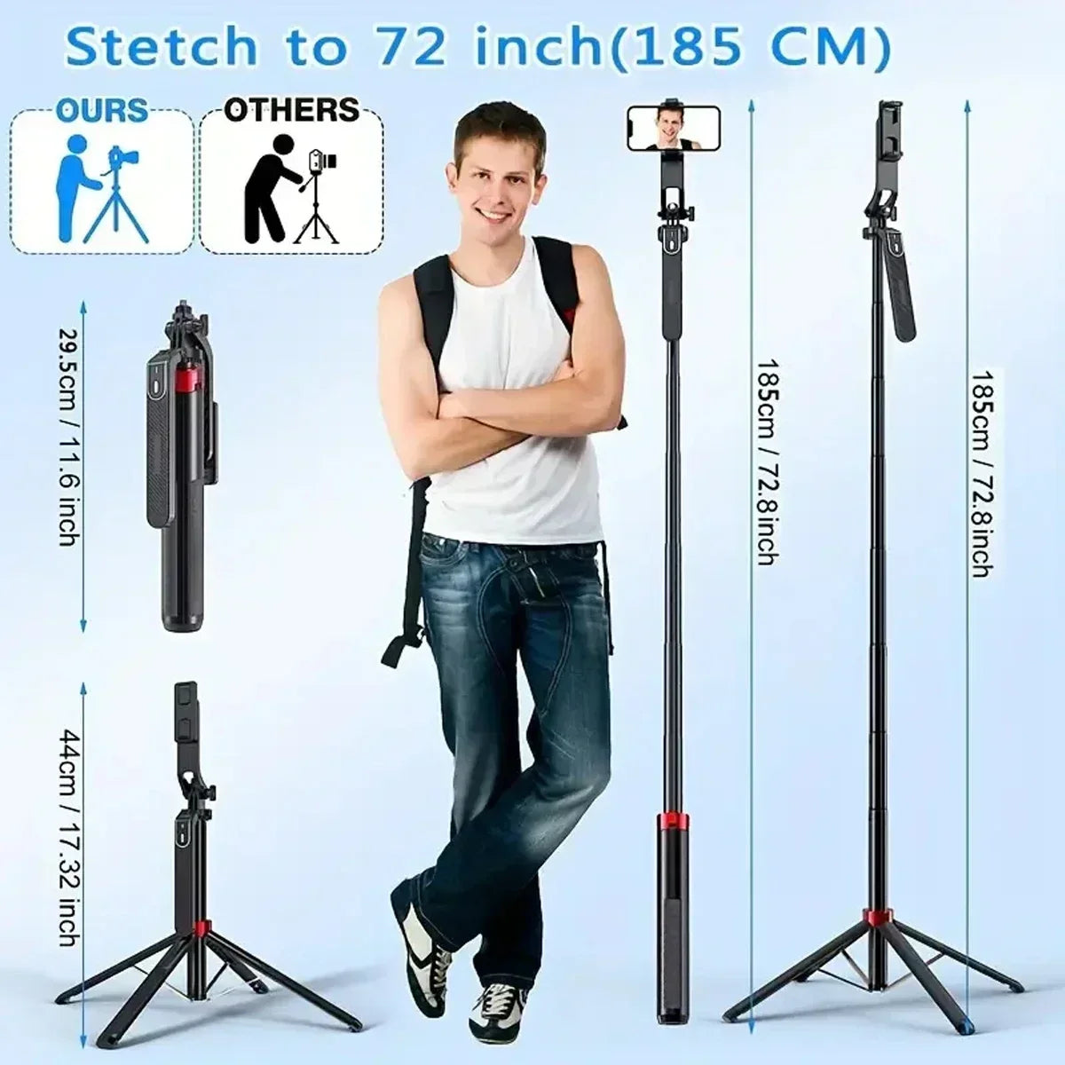 Portable Camera Tripod with Wireless Remote