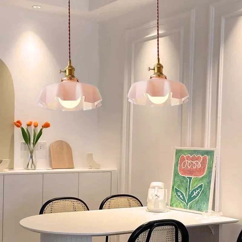 Modern Glass Flower Pendant Lamp