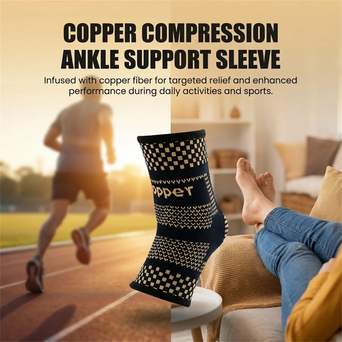 Copper Ankle Compression Sleeve