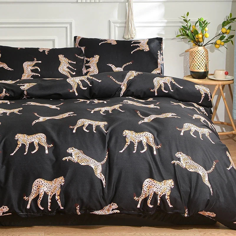 Black Marble Duvet Cover Set