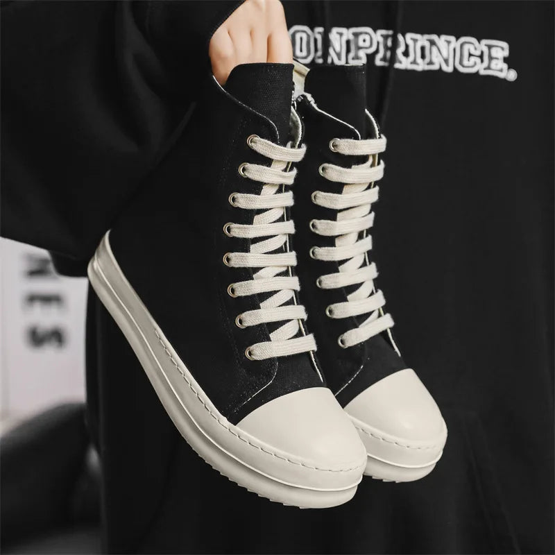 Casual Canvas Lace-Up Thick Sole Fashion Shoes