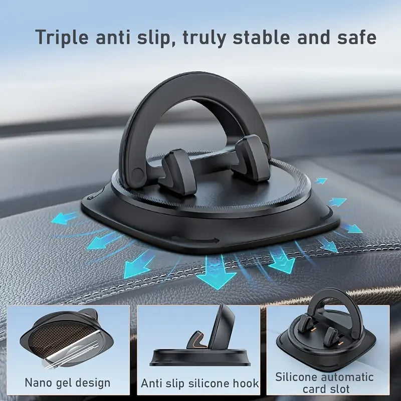 Adjustable Car Phone Holder with 360° Rotation
