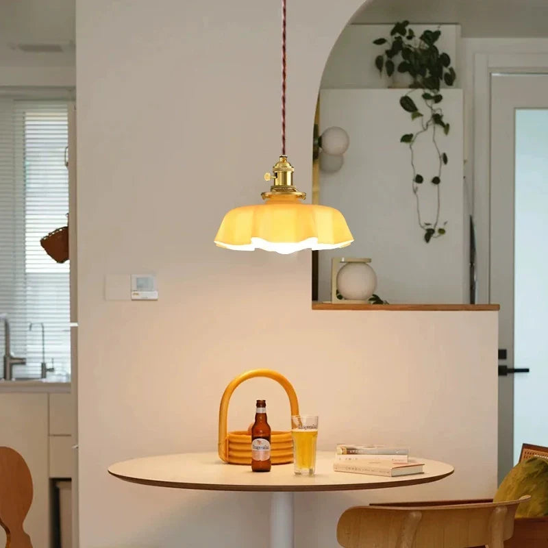 Modern Glass Flower Pendant Lamp