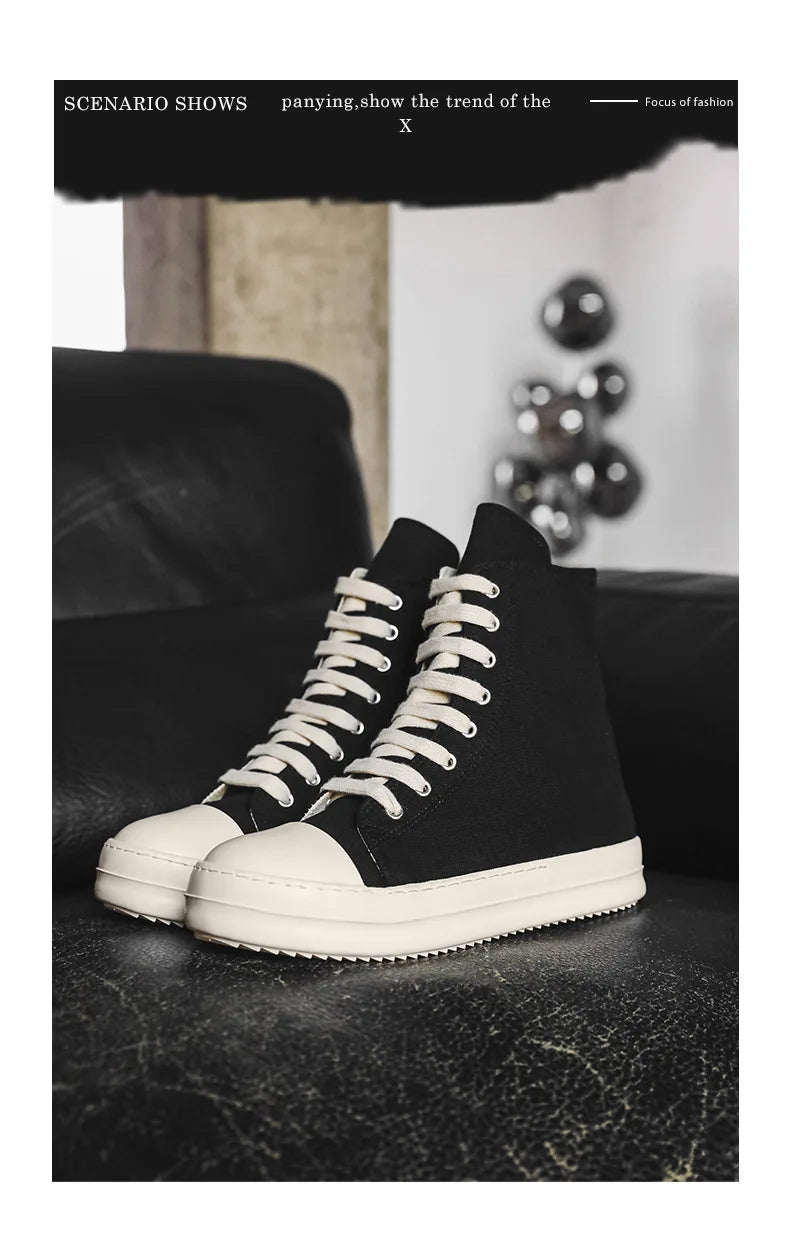 Casual Canvas Lace-Up Thick Sole Fashion Shoes