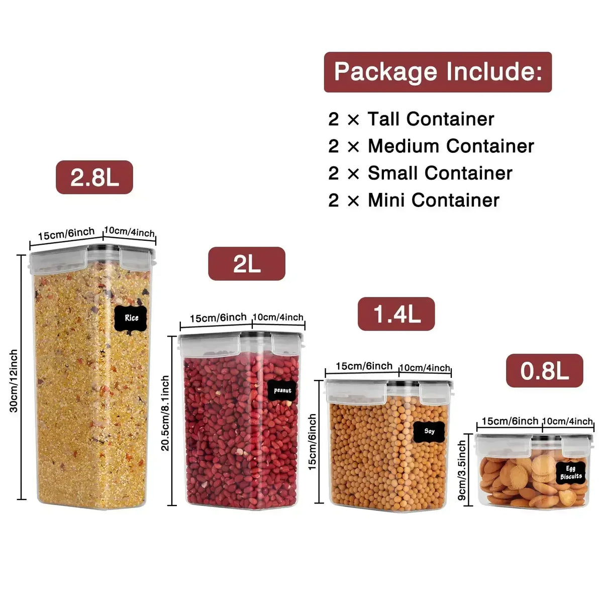 5Pcs Food Storage Containers with Lids
