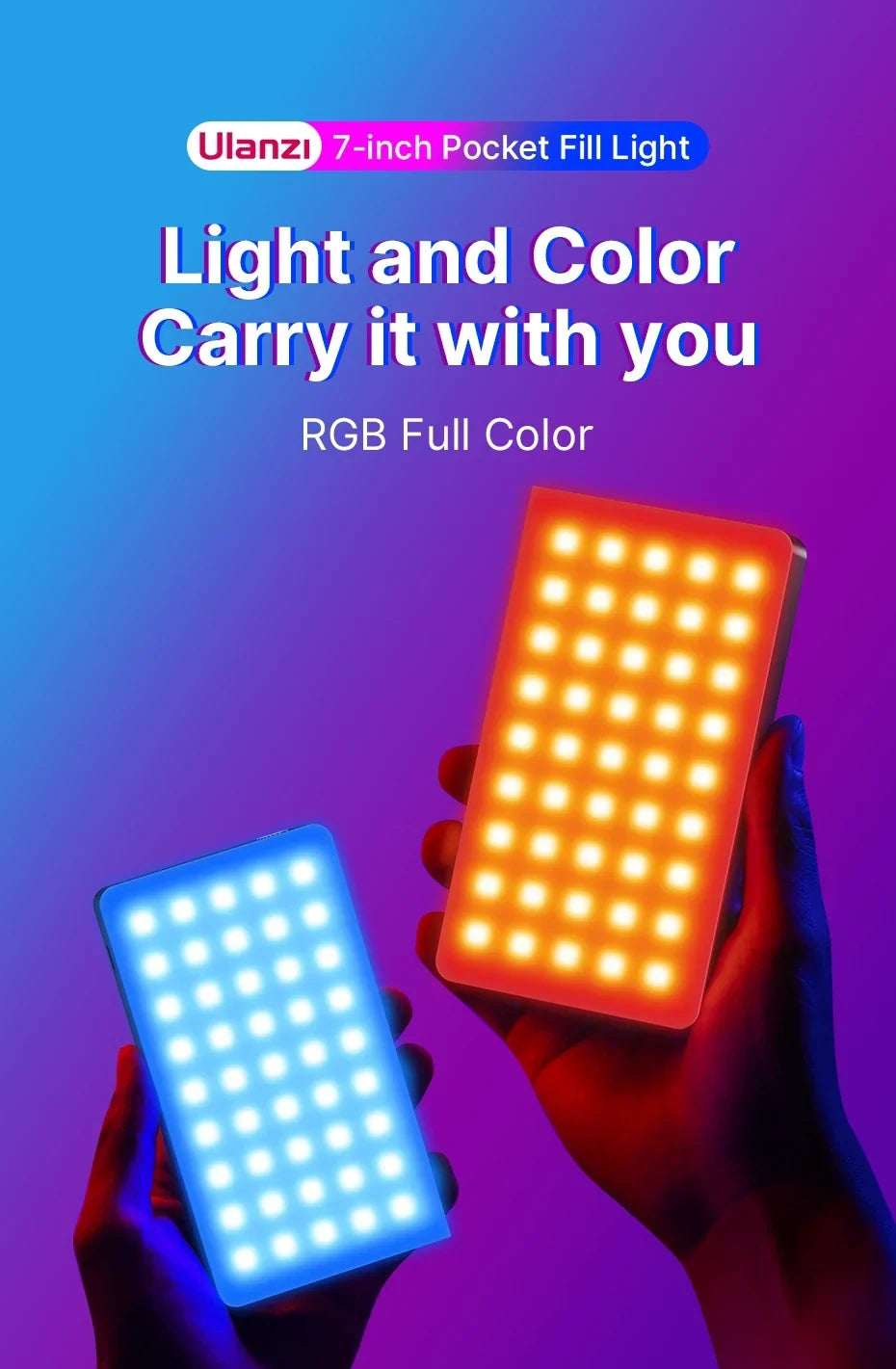 Ulanzi LT002 7" RGB Pocket Fill Light