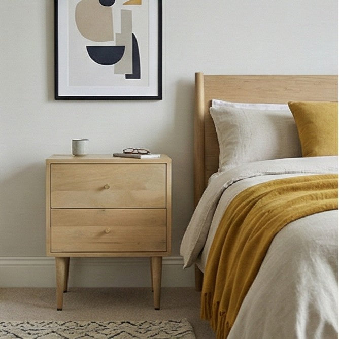 Minimalist Mango Wood Oslo Bedside Table (Damaged)