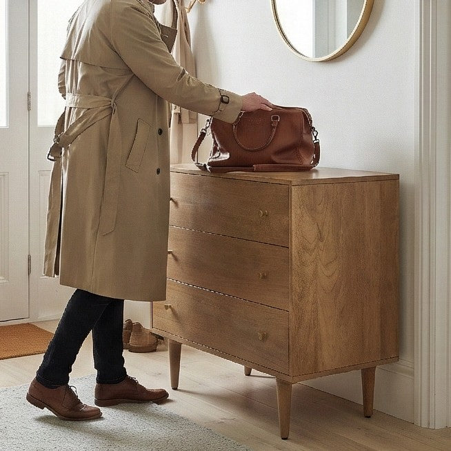 Scandinavian Light Walnut Oslo Chest of 3 Drawers
