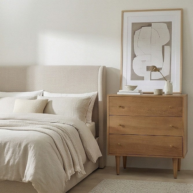 Scandinavian Light Walnut Oslo Chest of 3 Drawers