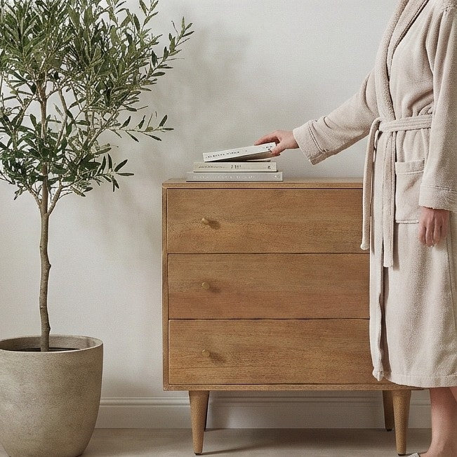 Scandinavian Light Walnut Oslo Chest of 3 Drawers