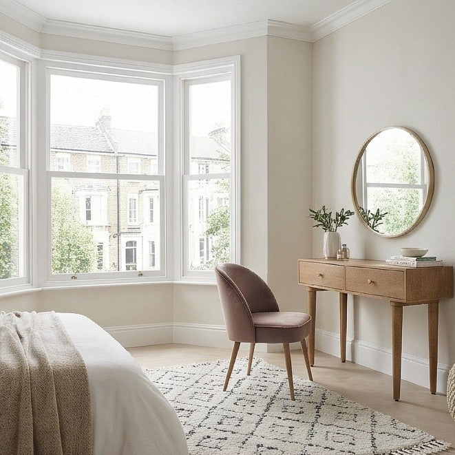 Scandinavian Light Walnut Oslo Console, Dressing Table, and Desk