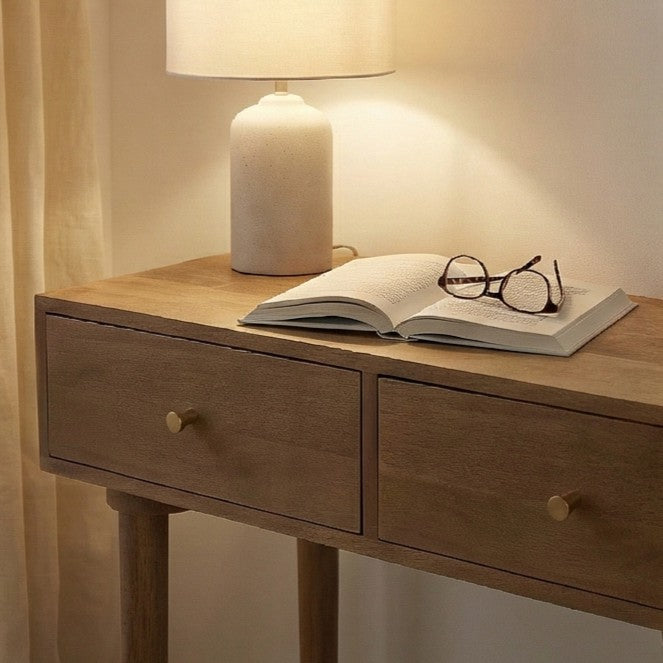 Scandinavian Light Walnut Oslo Console, Dressing Table, and Desk