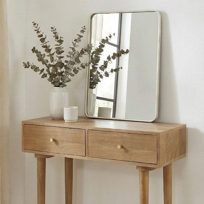Scandinavian Light Walnut Oslo Console, Dressing Table, and Desk