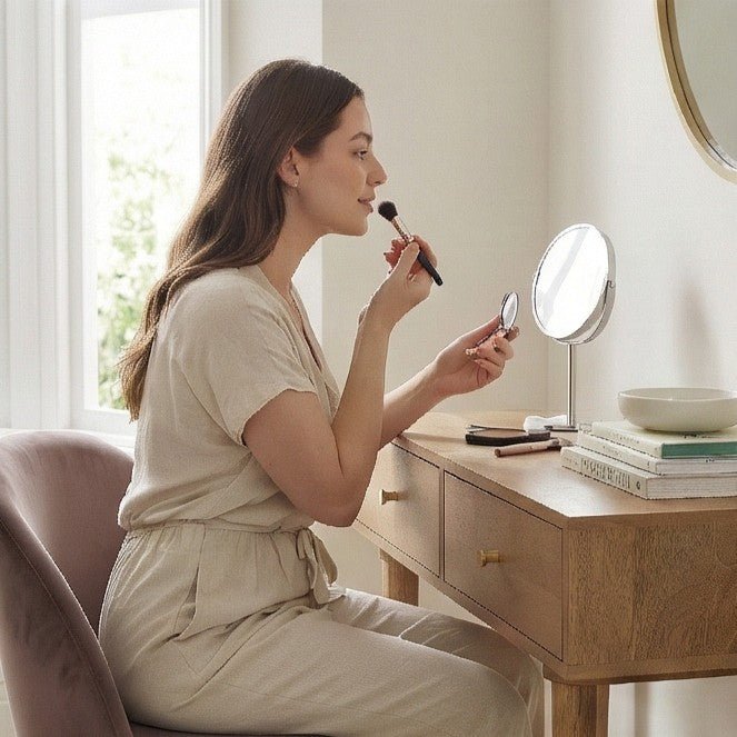 Scandinavian Light Walnut Oslo Console, Dressing Table, and Desk