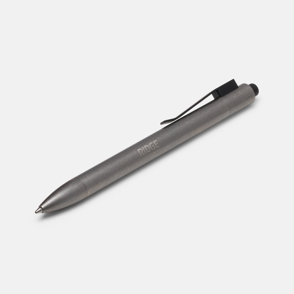 Ridge Click Pen - Stonewashed Titanium