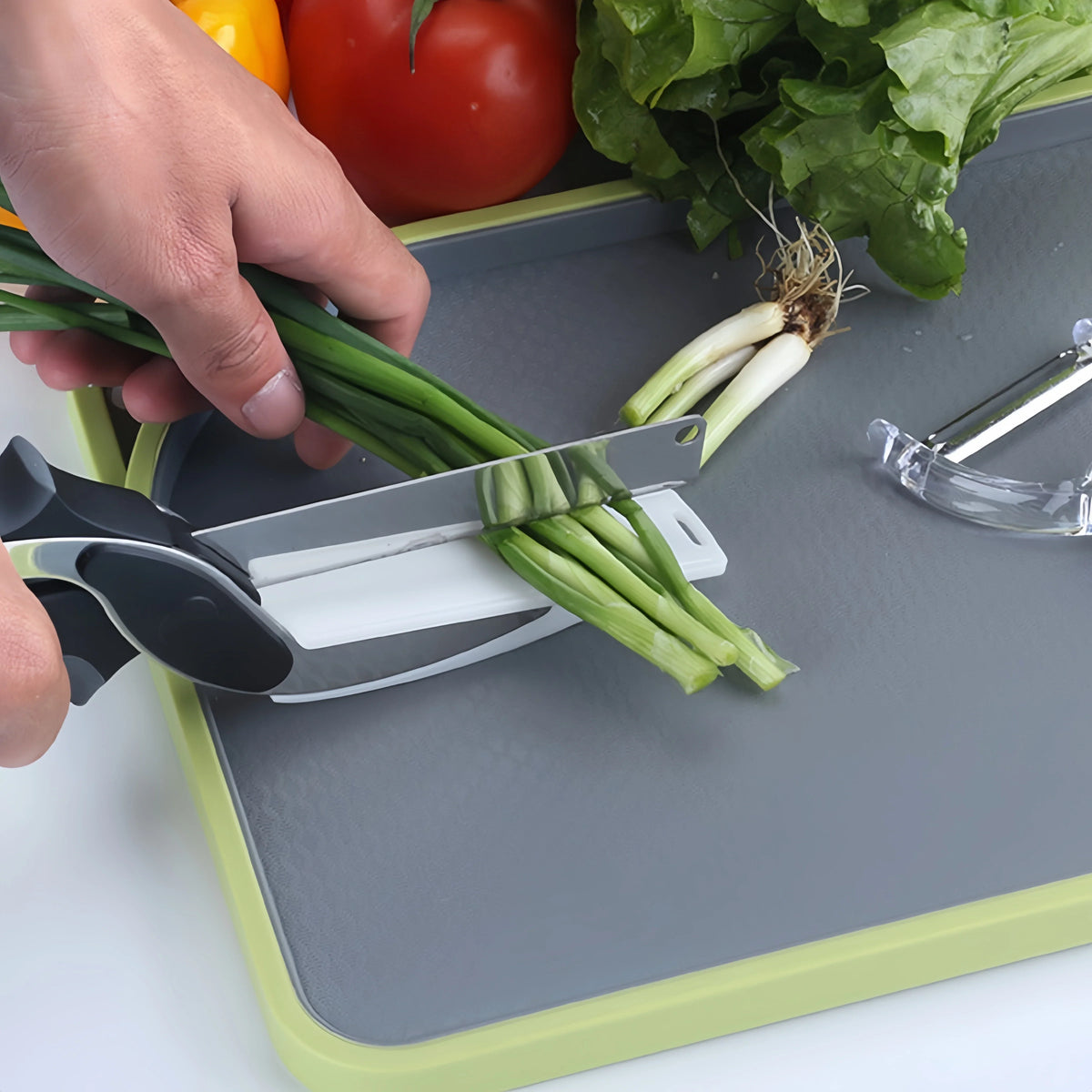 Multifunctional Separable Kitchen Knife, Cutting Board & Wavy Scissors