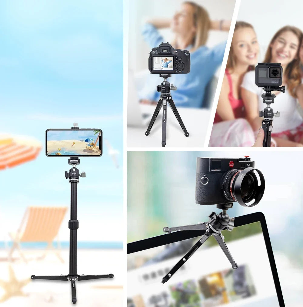XILETU Vlogging Tripod Handheld Cold Shoe Head Camera & Phone Stand