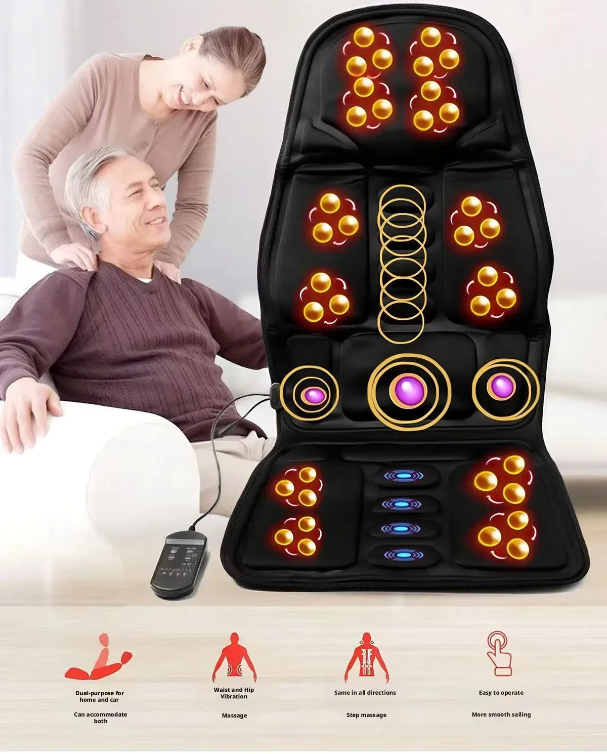 Electric Heating & Vibration Massager for Home & Car