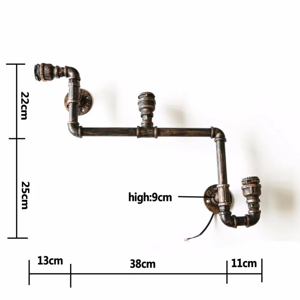 3-Head Loft Industrial Wall Lamp