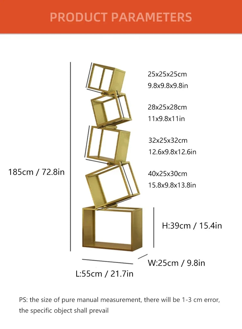5-Layer Foldable Grid Bookshelf
