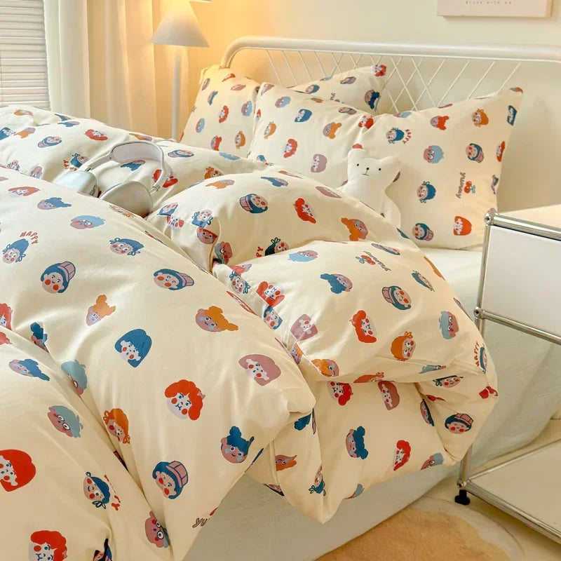 Queen Reactive Printed Bedding Set