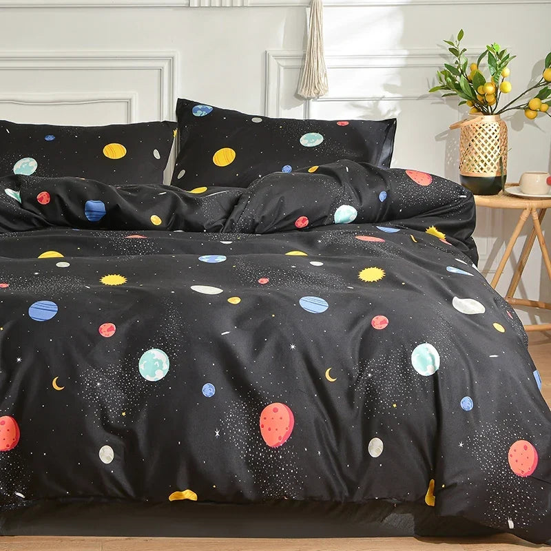 Black Marble Duvet Cover Set