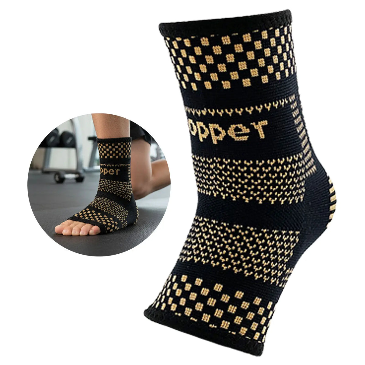 Copper Ankle Compression Sleeve