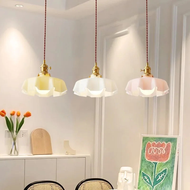 Modern Glass Flower Pendant Lamp