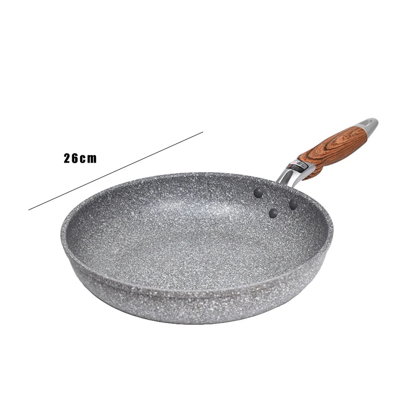 Durable Stone Frying Wok Pan Non-stick Ceramic Pot Induction Fryer Steak Cooking Gas Stove Skillet Cookware Tool for Kitchen Set