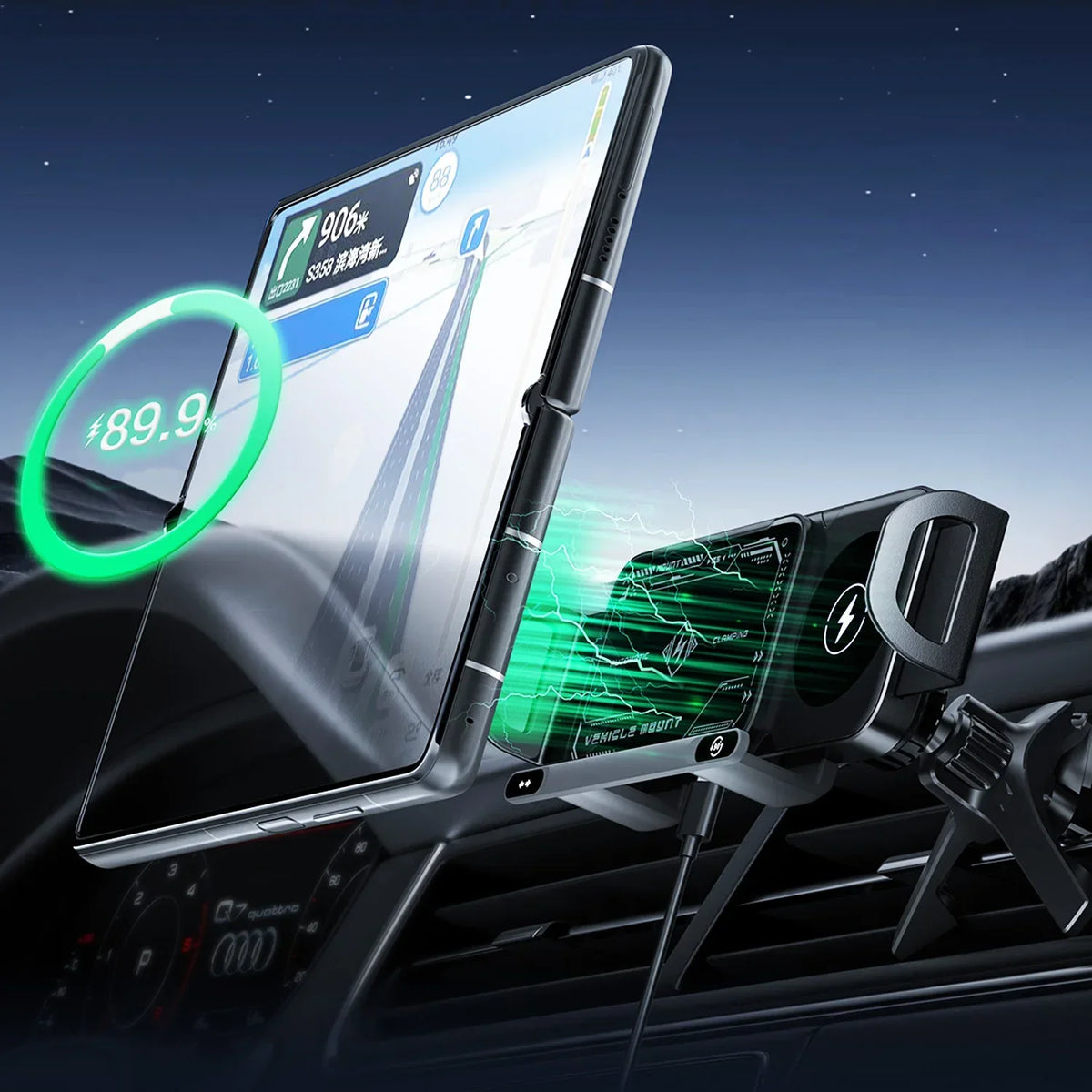 Foldable Wireless Car Phone Holder