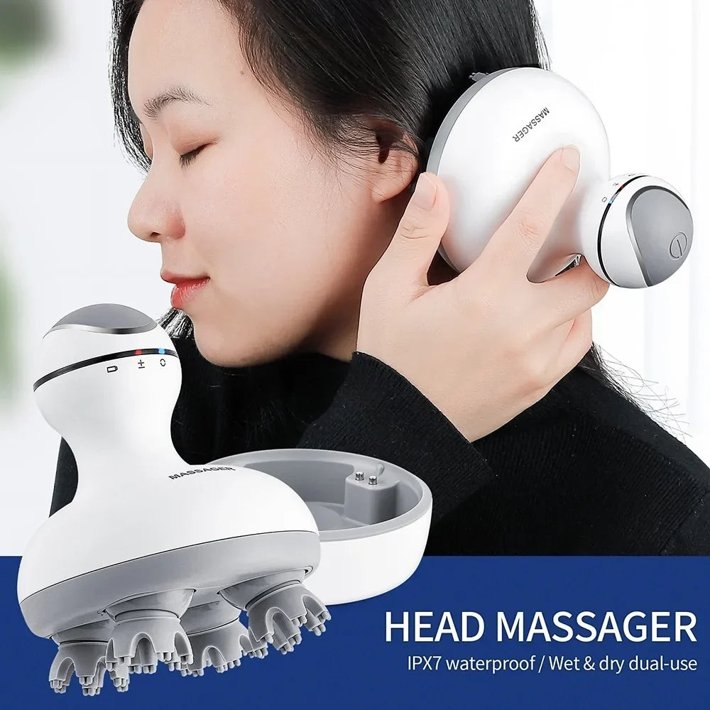 3D Waterproof Electric Head Massager