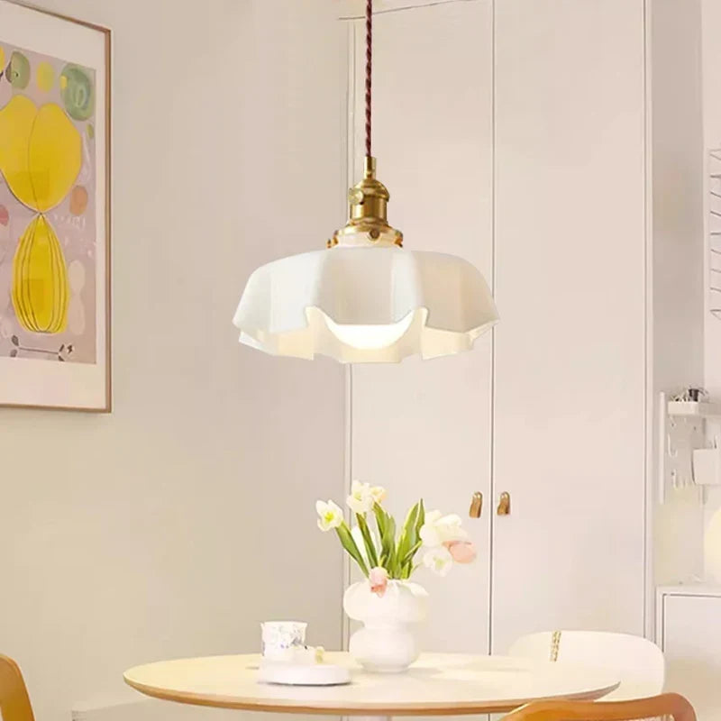 Modern Glass Flower Pendant Lamp