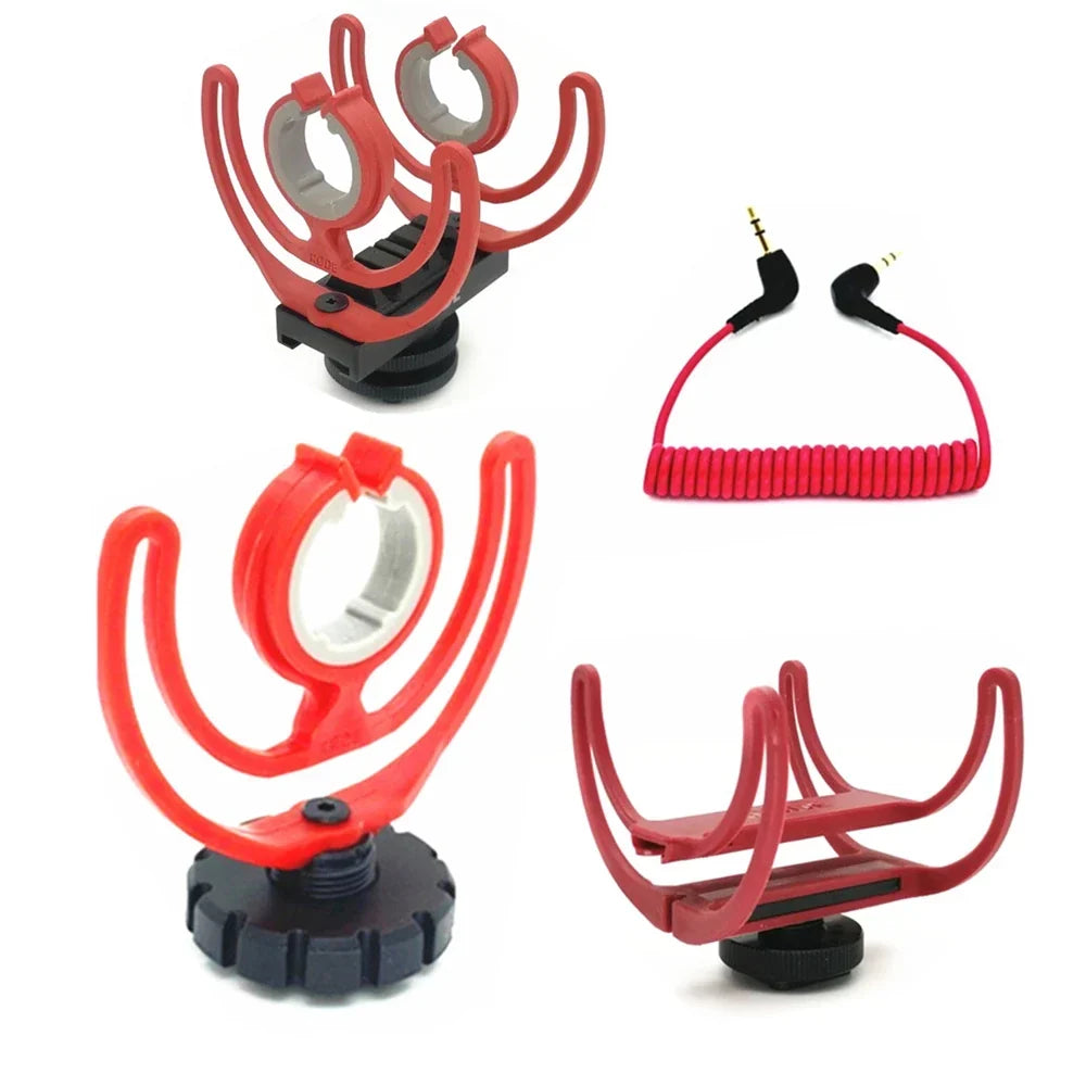 Cold Shoe Microphone Clamp Clip Shockproof Tripod Mount Adapter