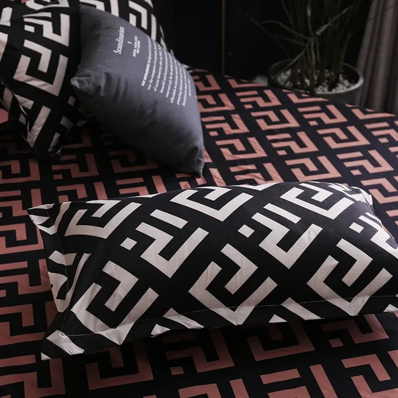 Luxury Black Bedding Comforter Elegant Duvet Cover & Pillowcases