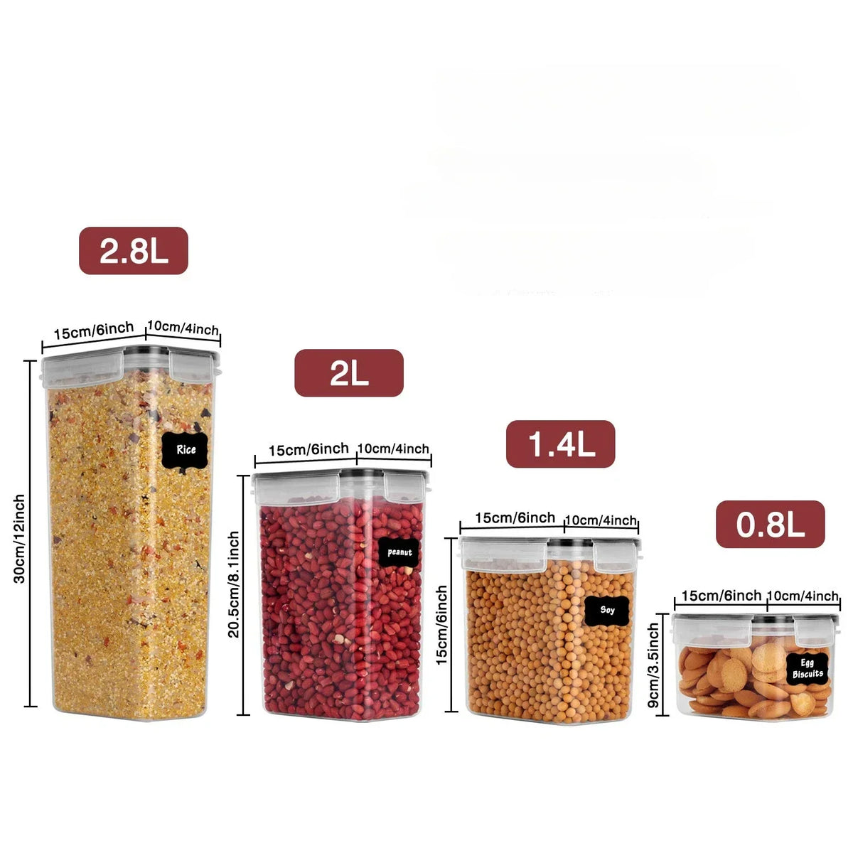 5Pcs Food Storage Containers with Lids
