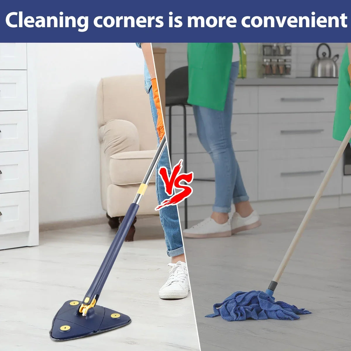 Telescopic Triangle Mop 360° Rotatable