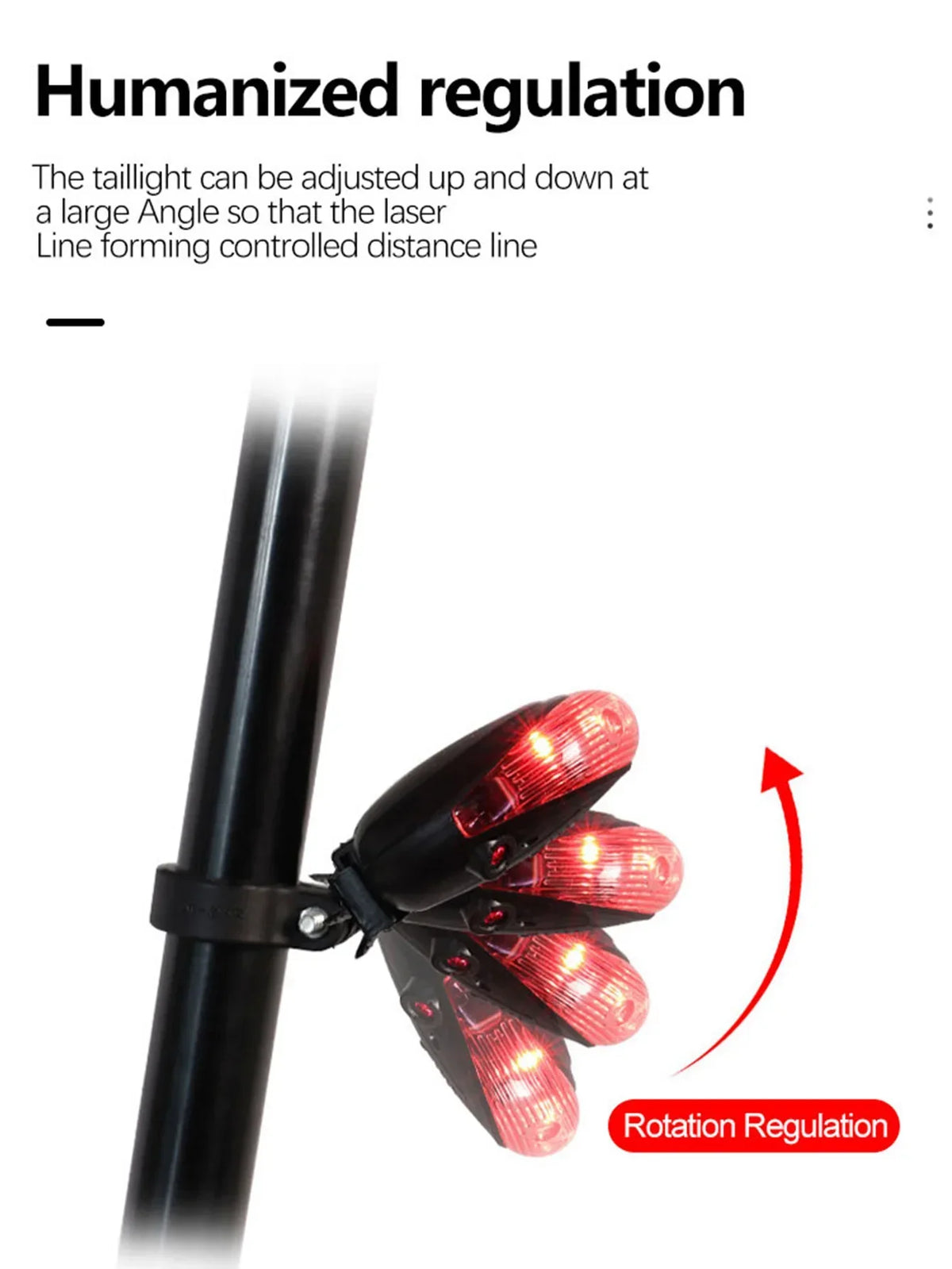 5 LED Bicycle Tail Light with Laser Safety Beam
