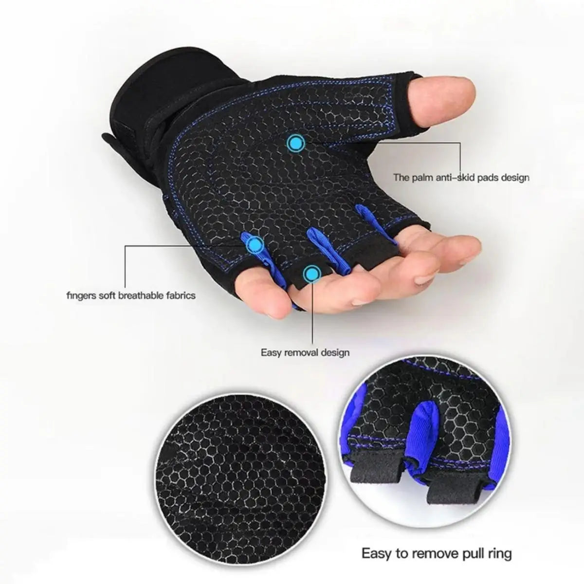 Weight Lifting Wristband Gloves