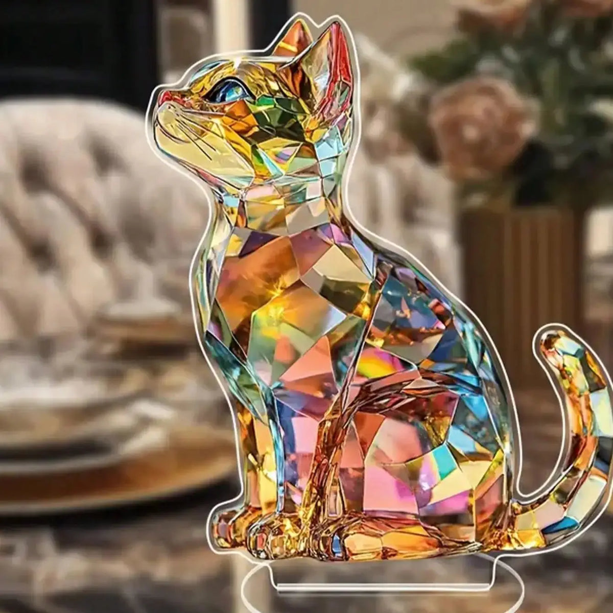 Elegant Exotic Cat Table Decoration Sculptures
