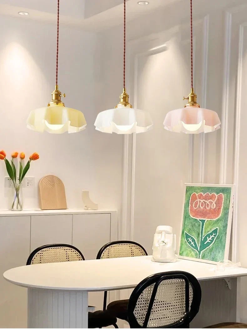 Modern Glass Flower Pendant Lamp
