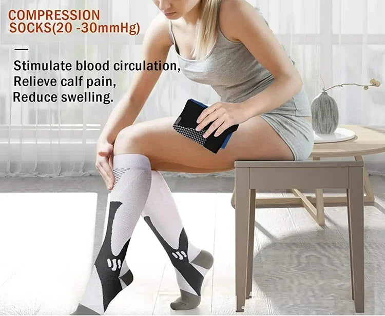 Supportive Long Socks for Sports, Travel &amp; Everyday Comfort