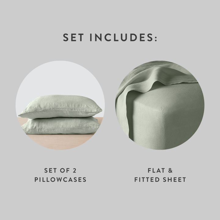 Stonewashed Linen Sheet Set
