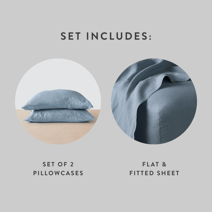 Stonewashed Linen Sheet Set