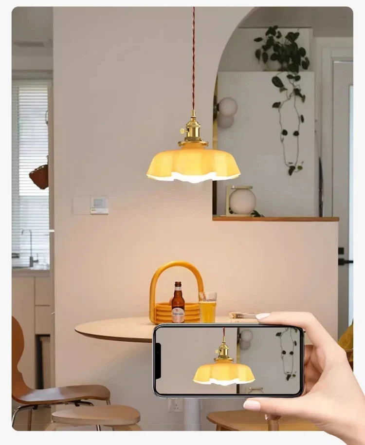 Modern Glass Flower Pendant Lamp