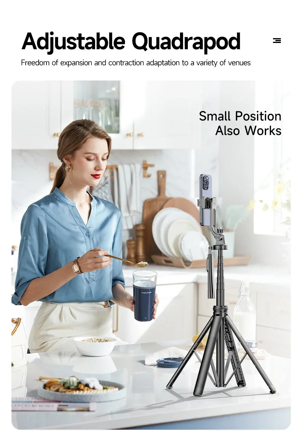 Tripod Stand with Wireless Bluetooth Remote