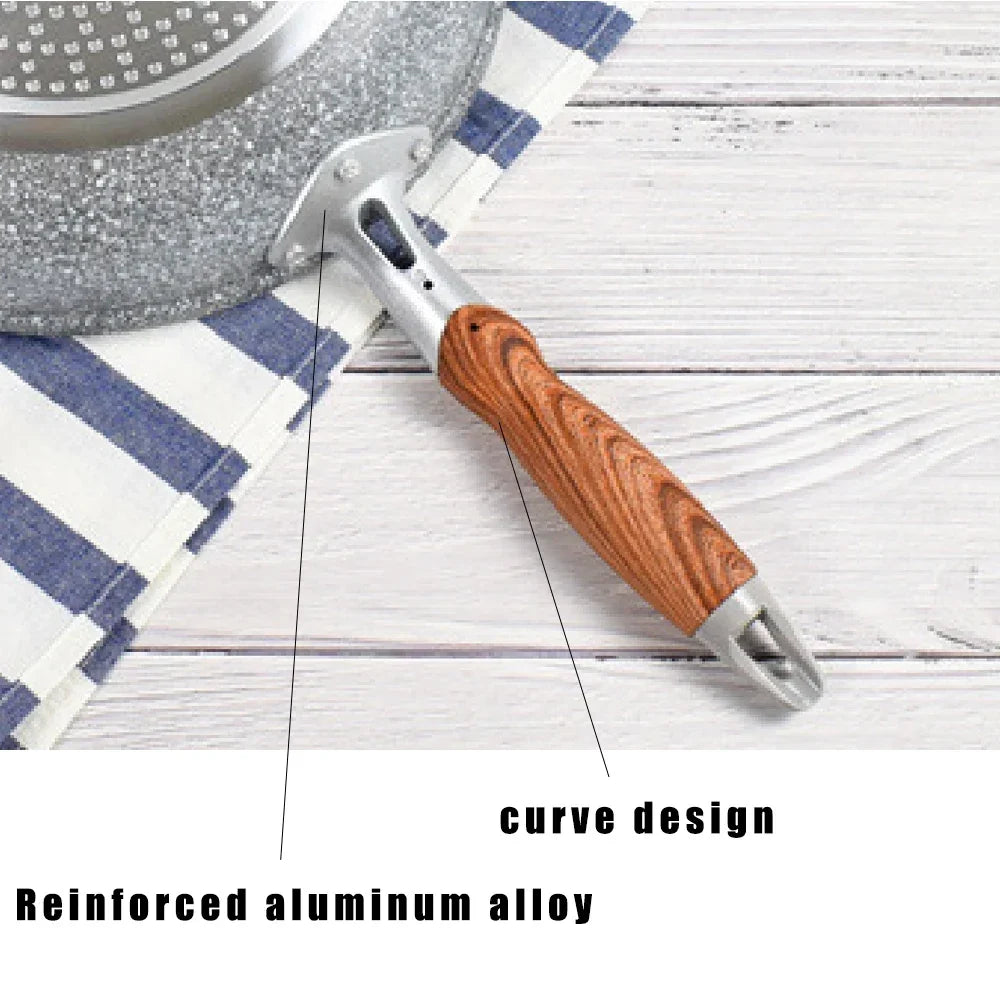 Durable Stone Frying Wok Pan Non-stick Ceramic Pot Induction Fryer Steak Cooking Gas Stove Skillet Cookware Tool for Kitchen Set