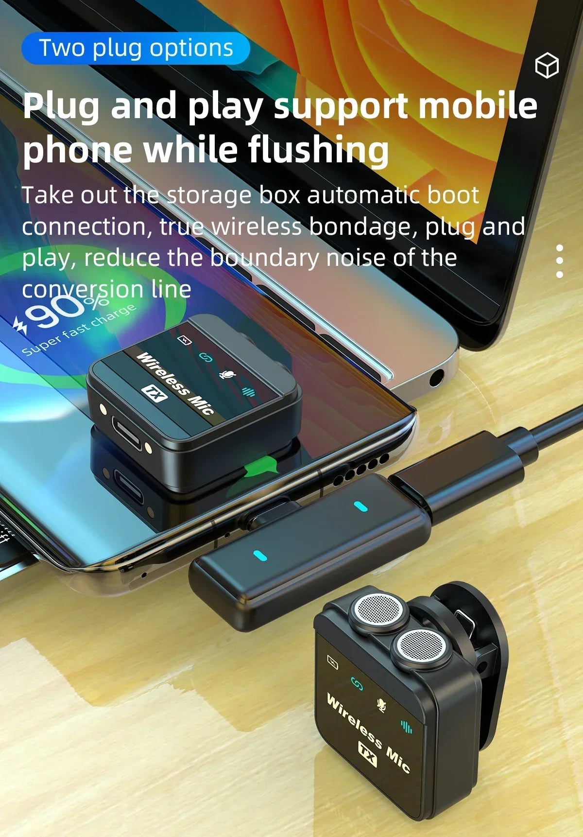 2025 Wireless Lavalier Microphone with Charging Box