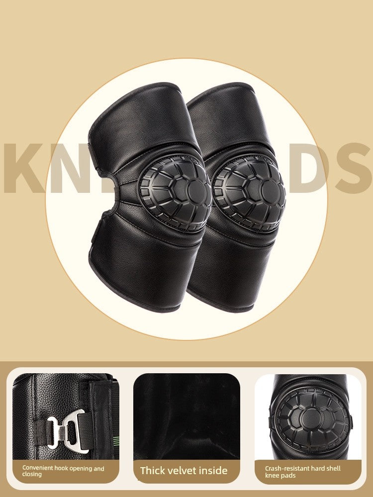 Nanjiren Winter Heattech PU Leather Kneepad