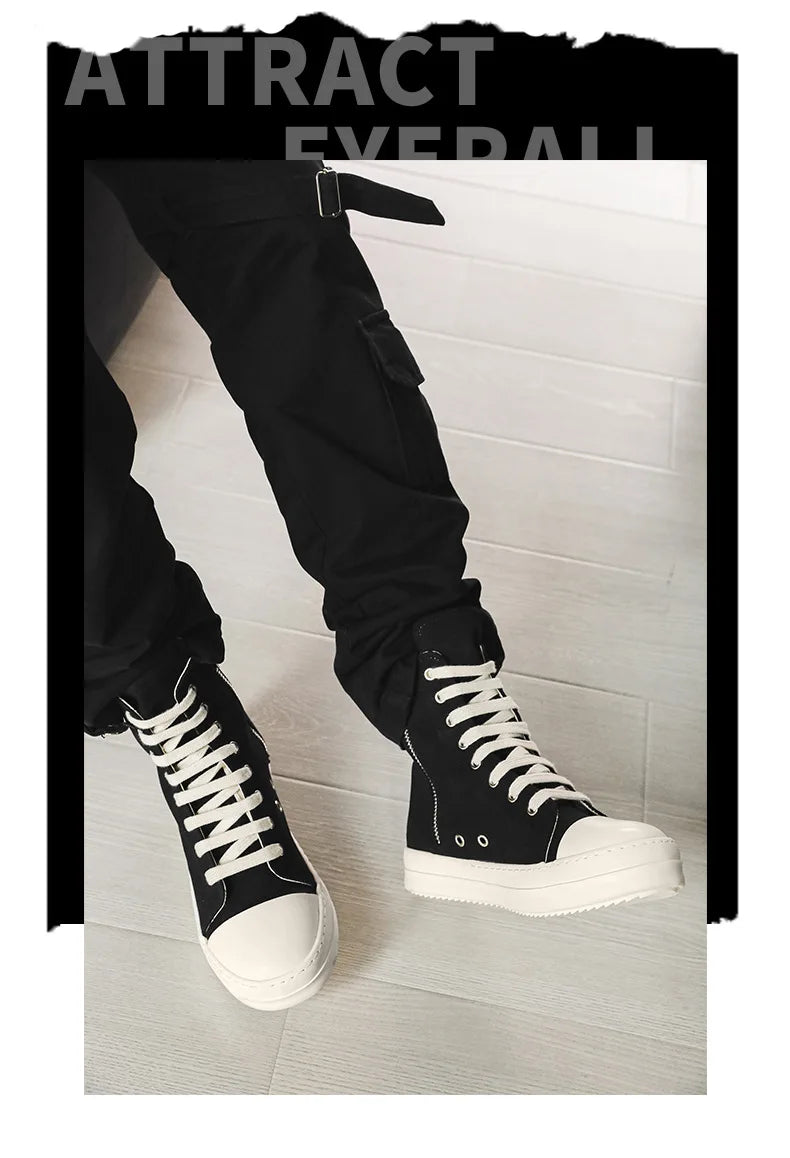 Casual Canvas Lace-Up Thick Sole Fashion Shoes